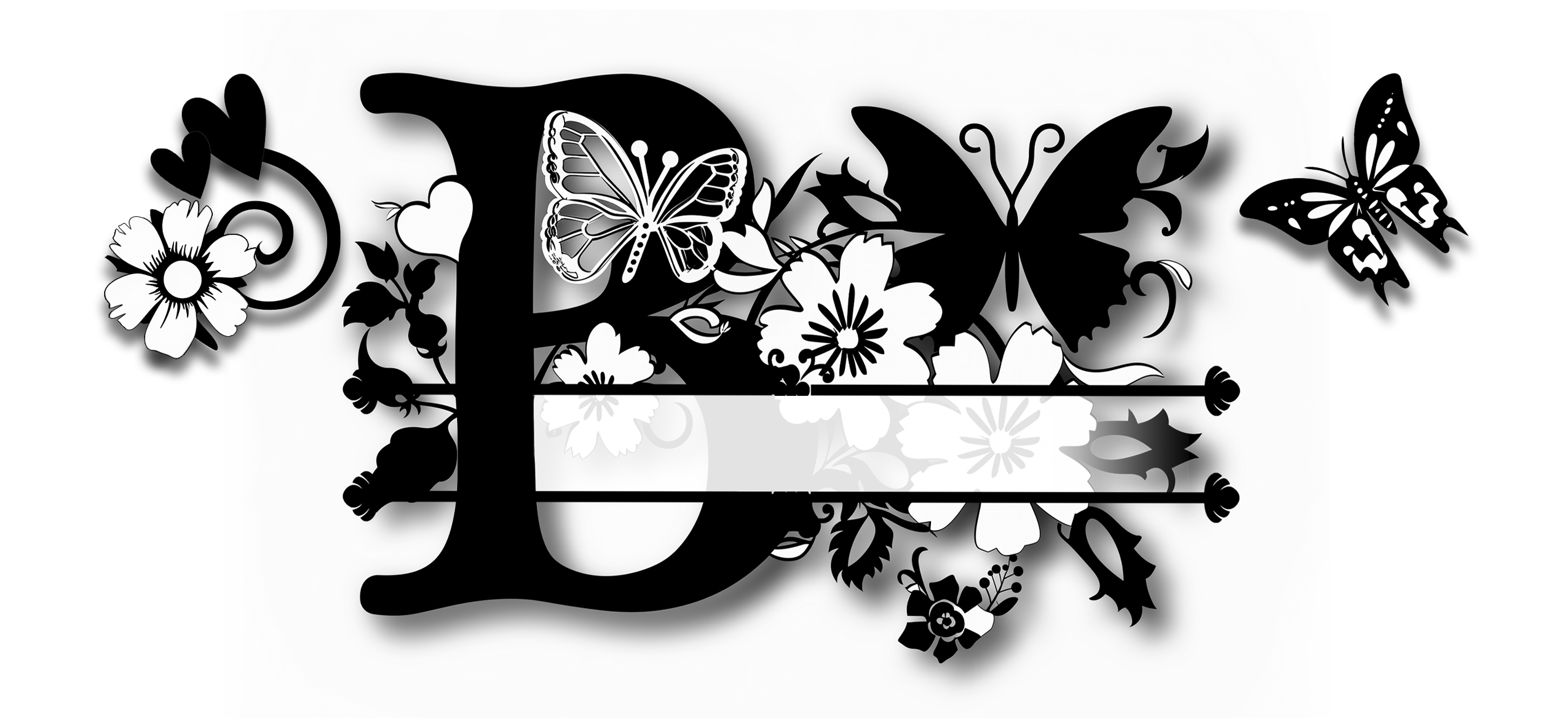 Custom Initial & Name Mug – Butterflies and Flowers Theme ️