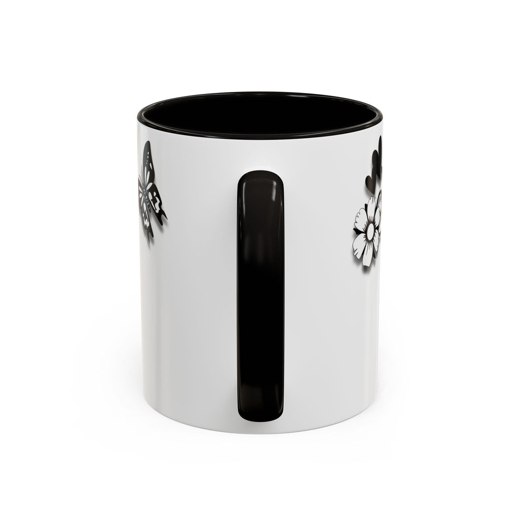 Custom Initial & Name Mug – Butterflies and Flowers Theme ️