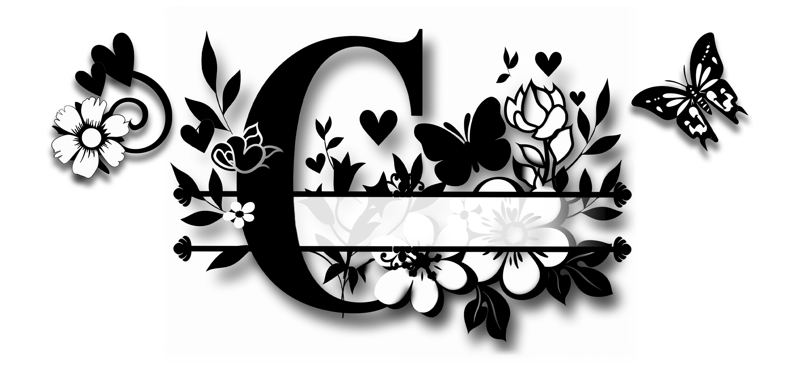 Custom Initial & Name Mug – Butterflies and Flowers Theme ️