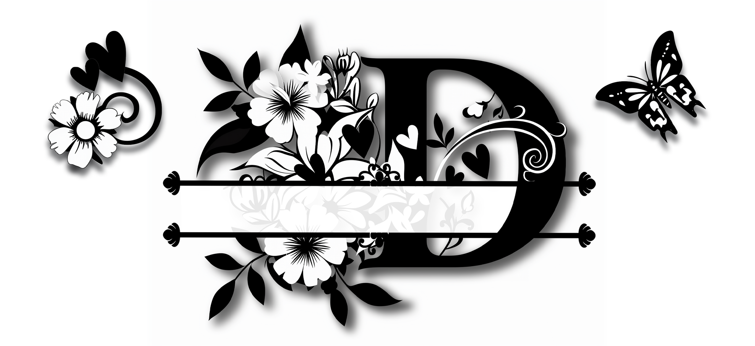 Custom Initial & Name Mug – Butterflies and Flowers Theme ️