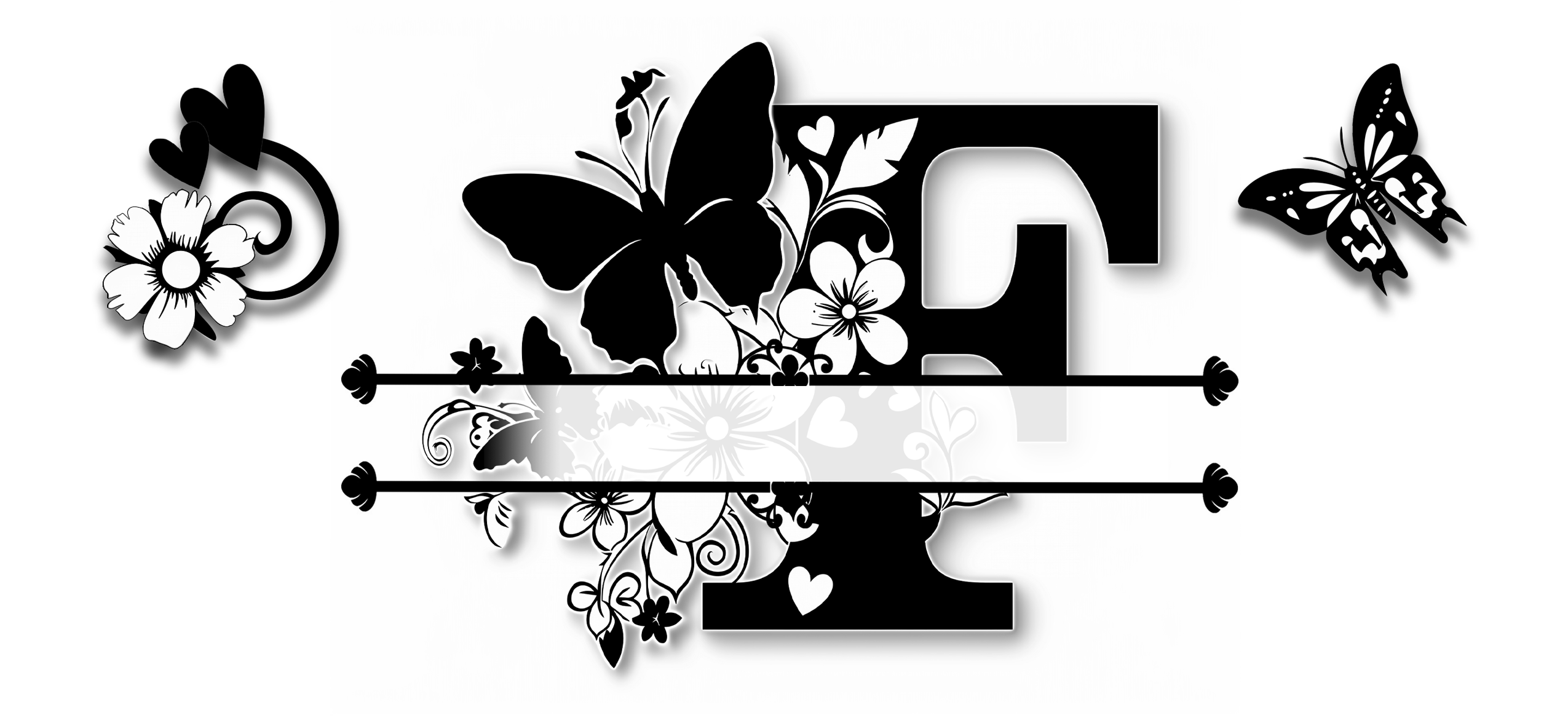 Custom Initial & Name Mug – Butterflies and Flowers Theme ️