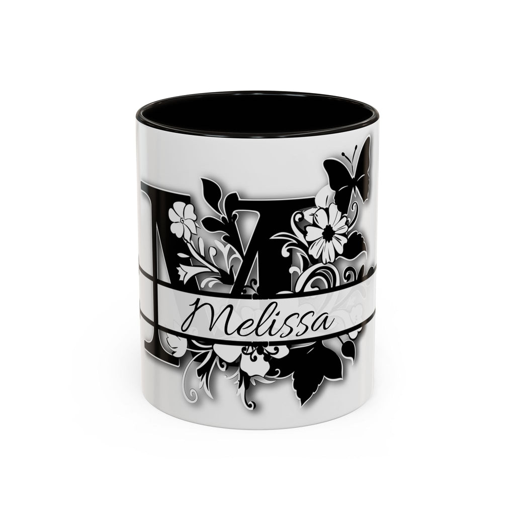 Custom Initial & Name Mug – Butterflies and Flowers Theme ️