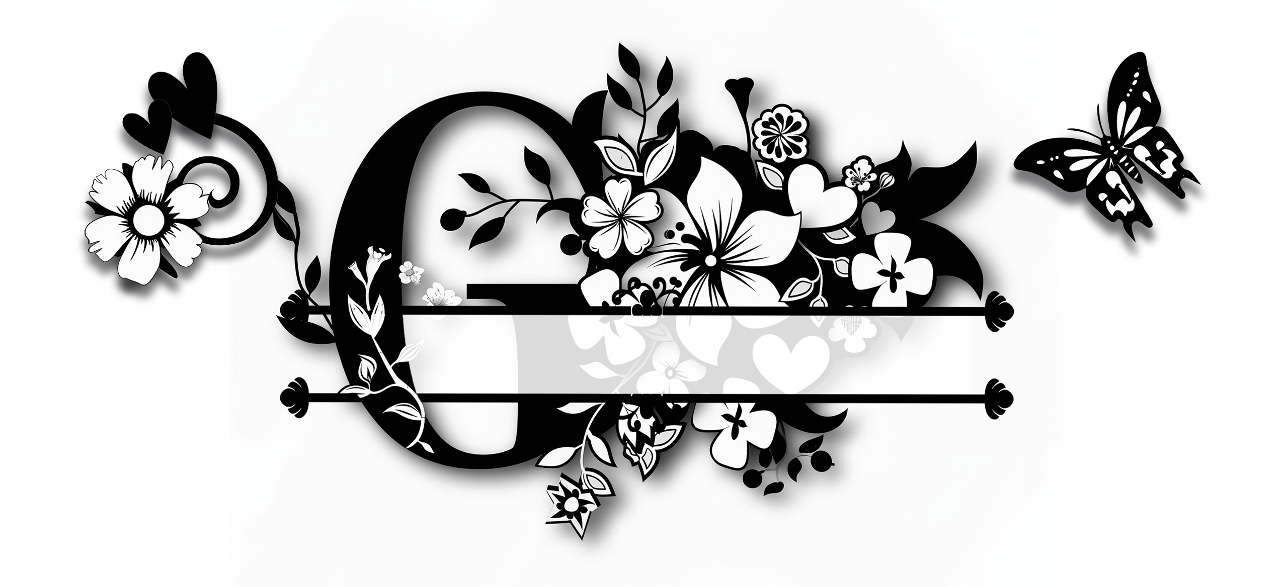 Custom Initial & Name Mug – Butterflies and Flowers Theme ️