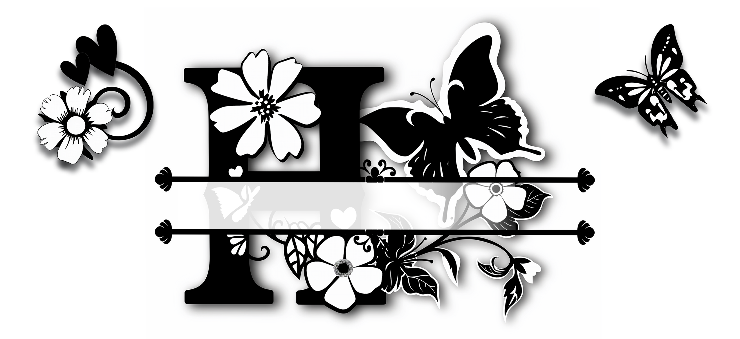 Custom Initial & Name Mug – Butterflies and Flowers Theme ️