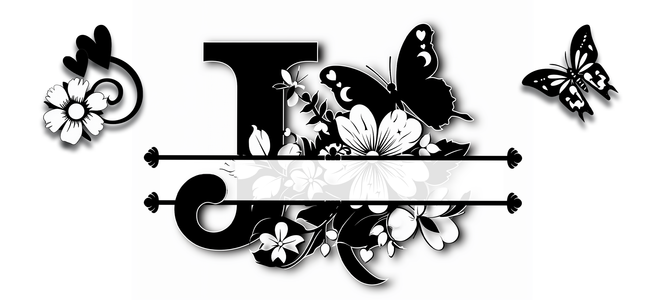 Custom Initial & Name Mug – Butterflies and Flowers Theme ️