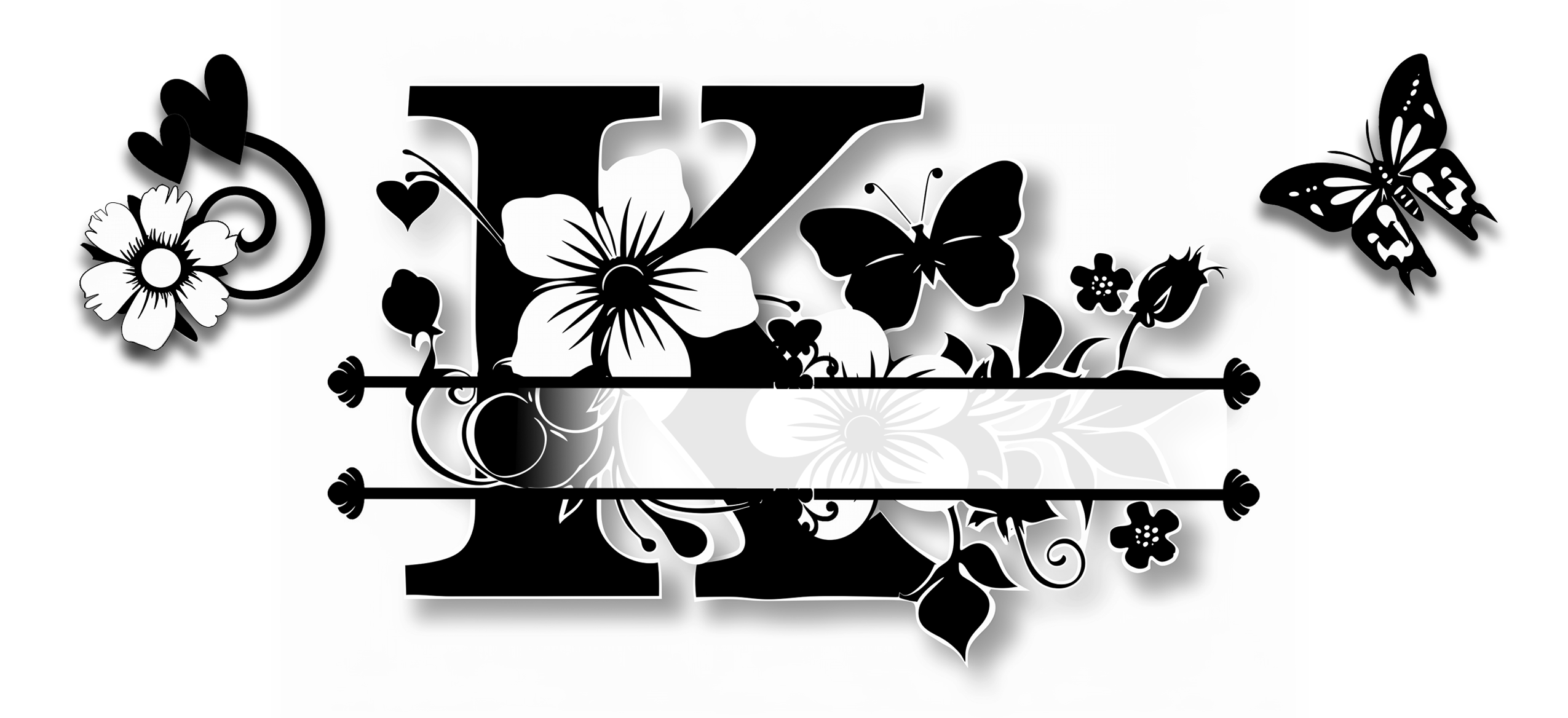 Custom Initial & Name Mug – Butterflies and Flowers Theme ️