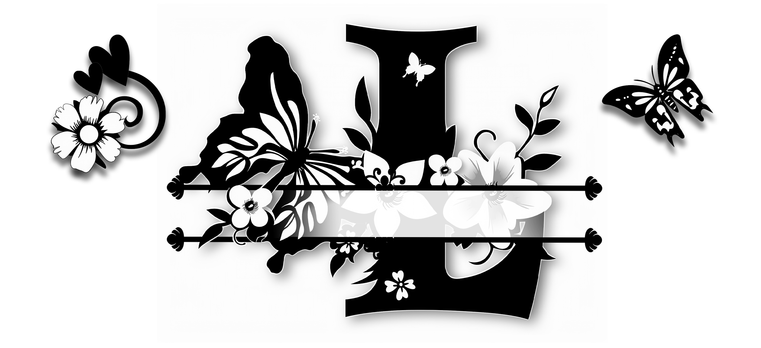 Custom Initial & Name Mug – Butterflies and Flowers Theme ️