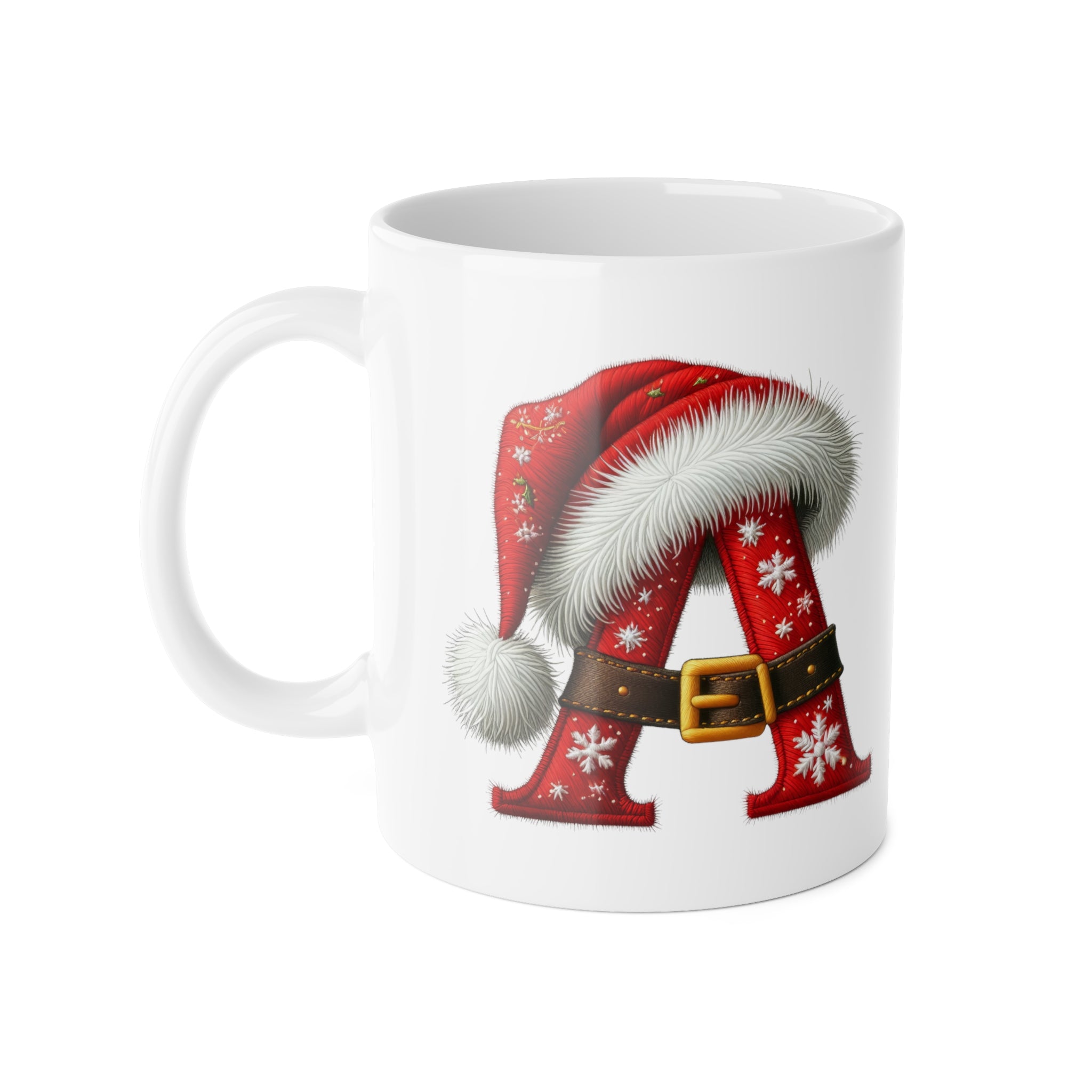 Christmas Initial Mug with Festive Gnome Design 11oz