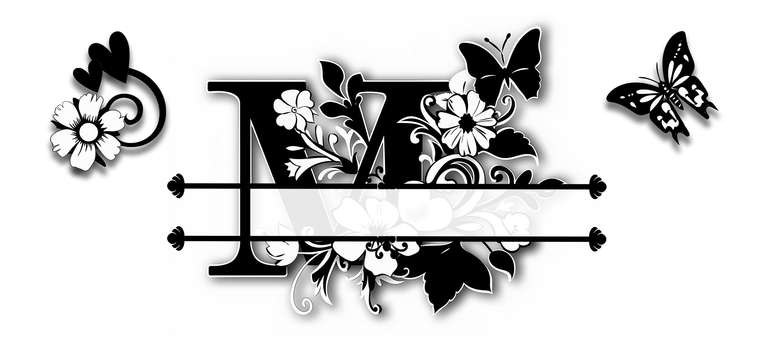 Custom Initial & Name Mug – Butterflies and Flowers Theme ️