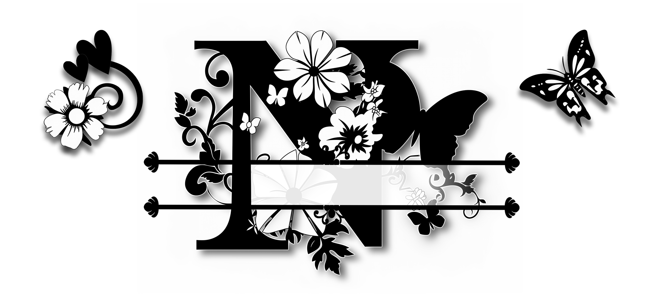 Custom Initial & Name Mug – Butterflies and Flowers Theme ️