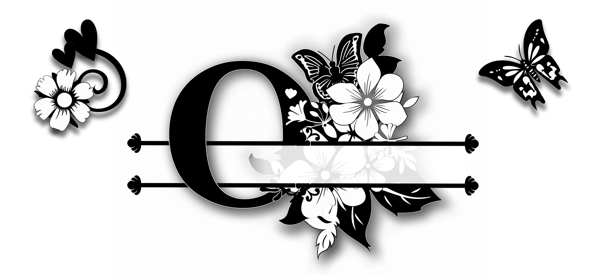 Custom Initial & Name Mug – Butterflies and Flowers Theme ️