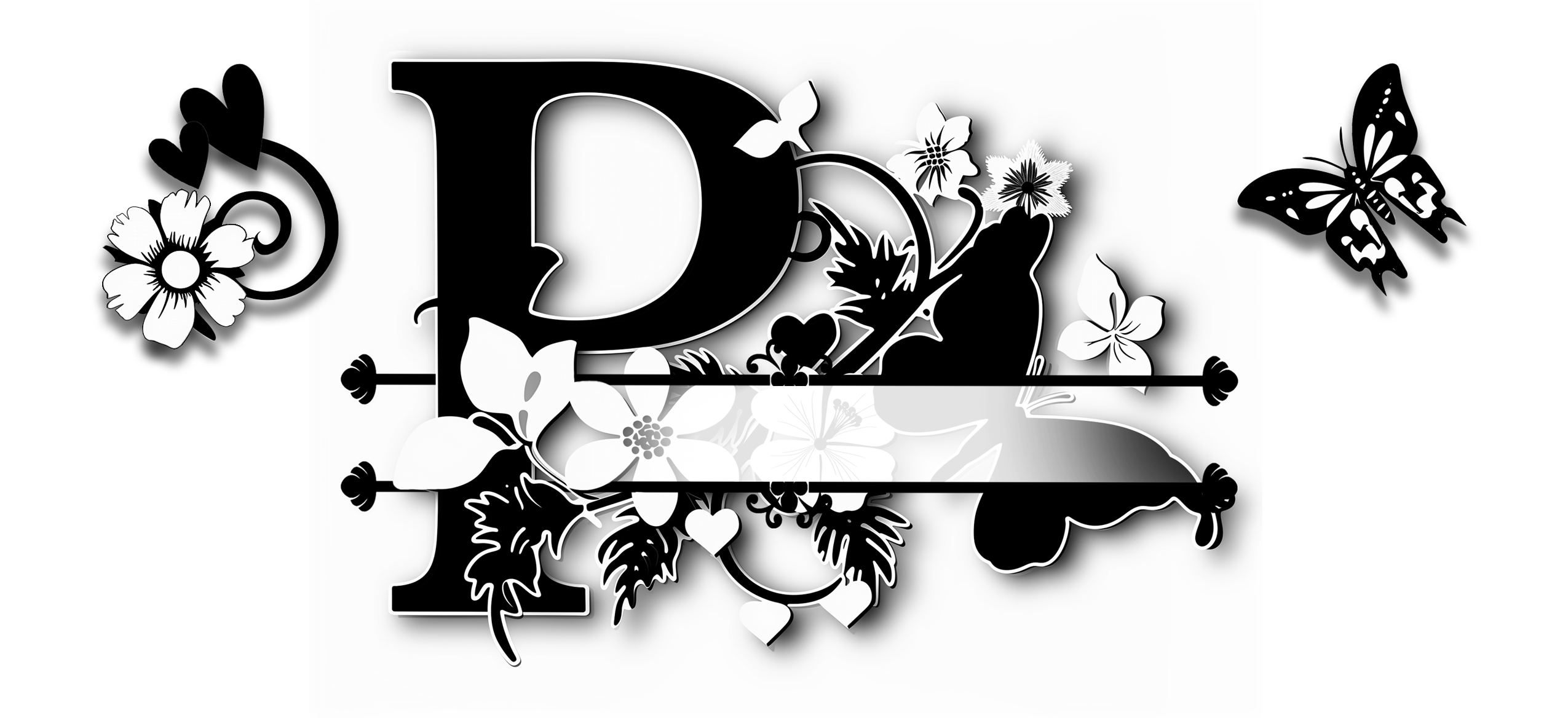 Custom Initial & Name Mug – Butterflies and Flowers Theme ️