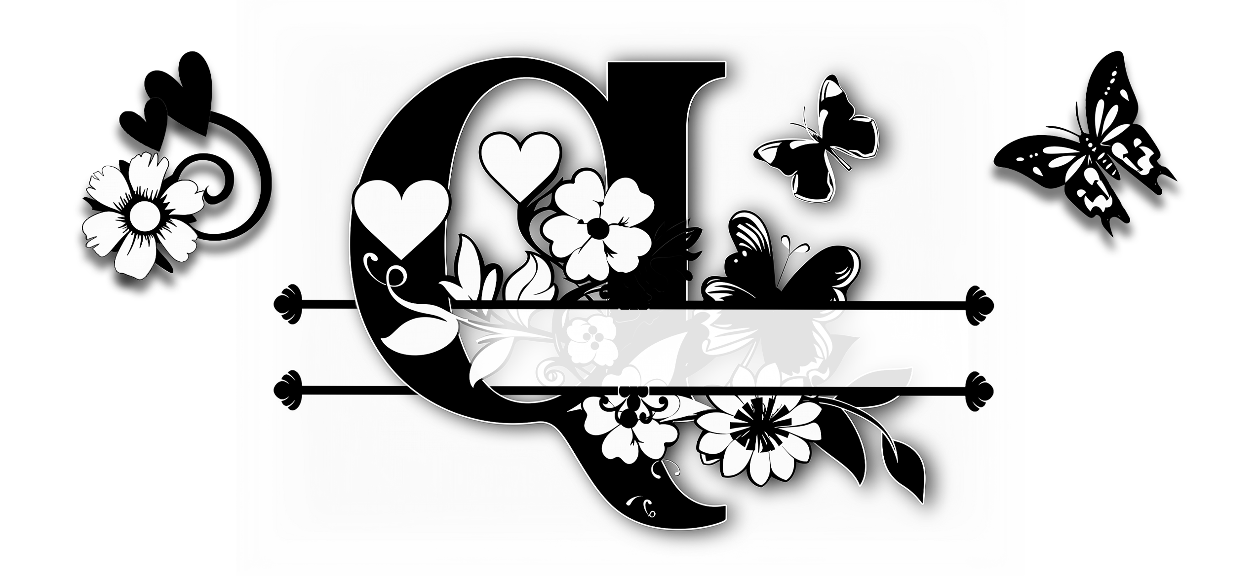 Custom Initial & Name Mug – Butterflies and Flowers Theme ️