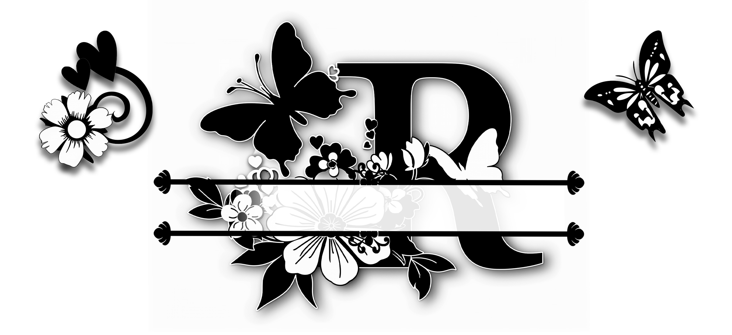 Custom Initial & Name Mug – Butterflies and Flowers Theme ️