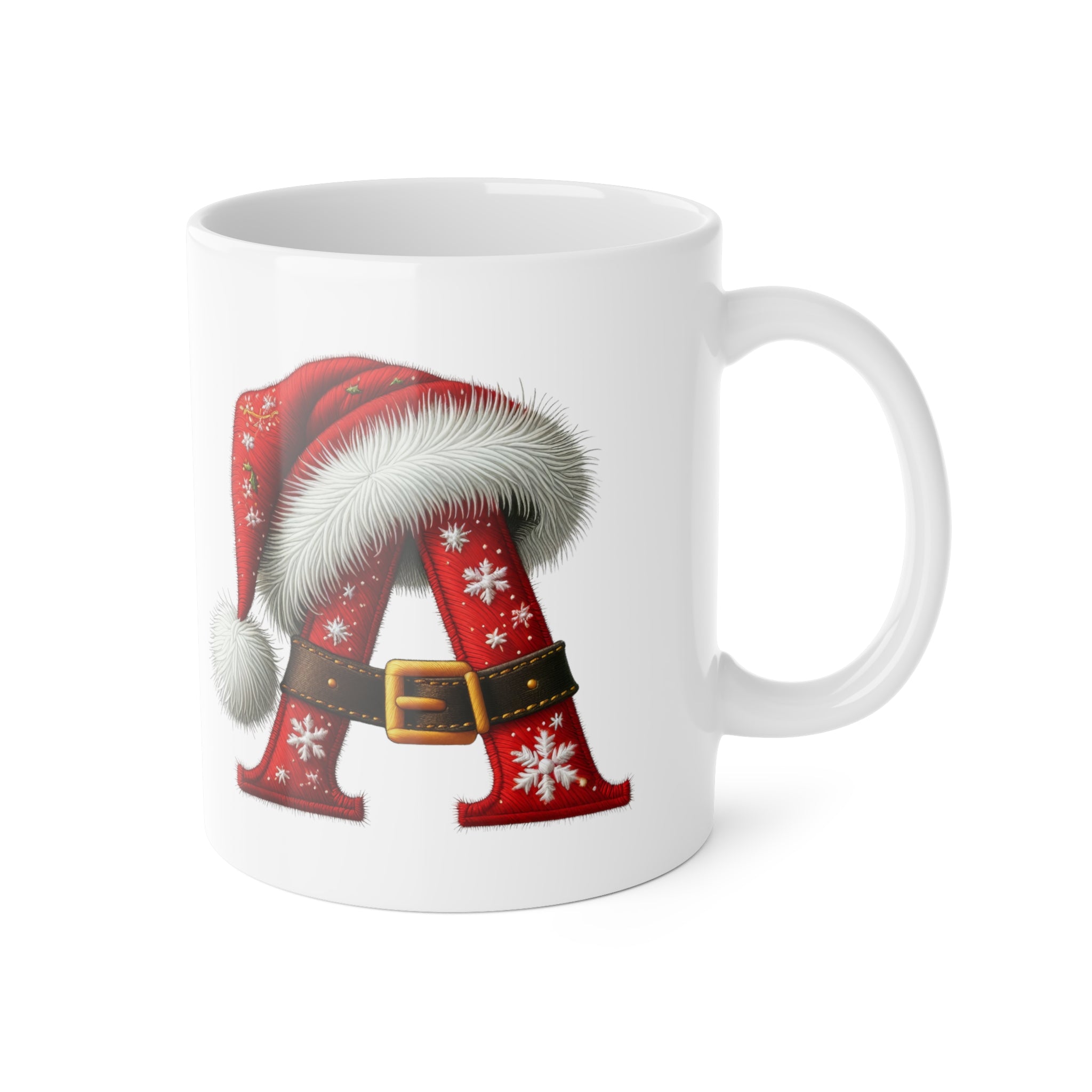 Christmas Initial Mug with Festive Gnome Design 11oz