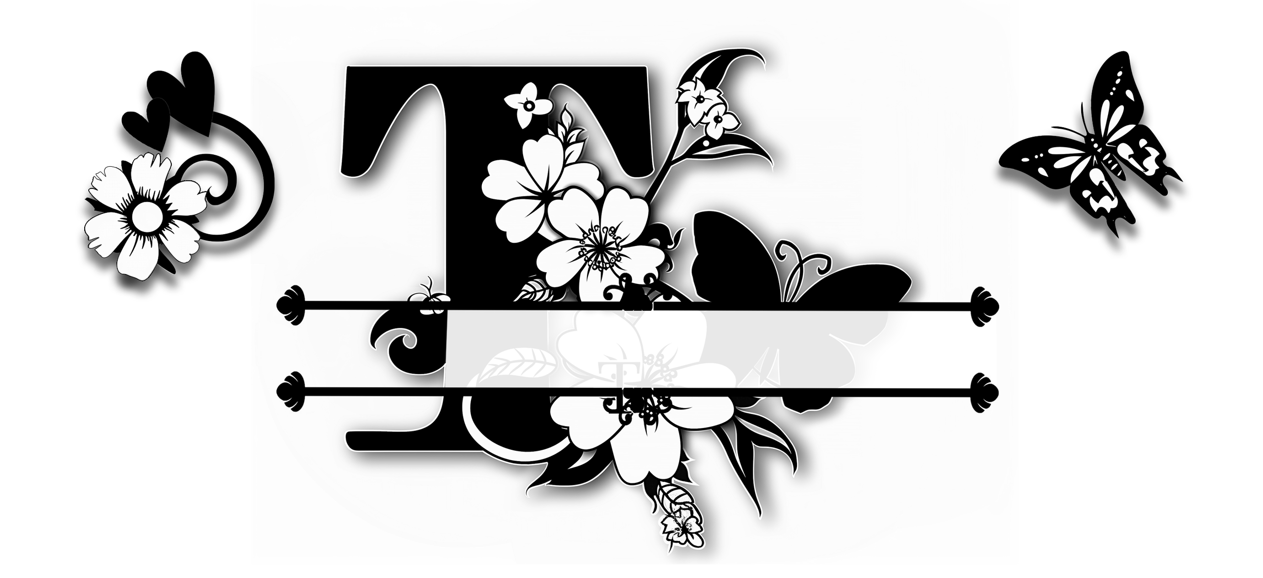 Custom Initial & Name Mug – Butterflies and Flowers Theme ️