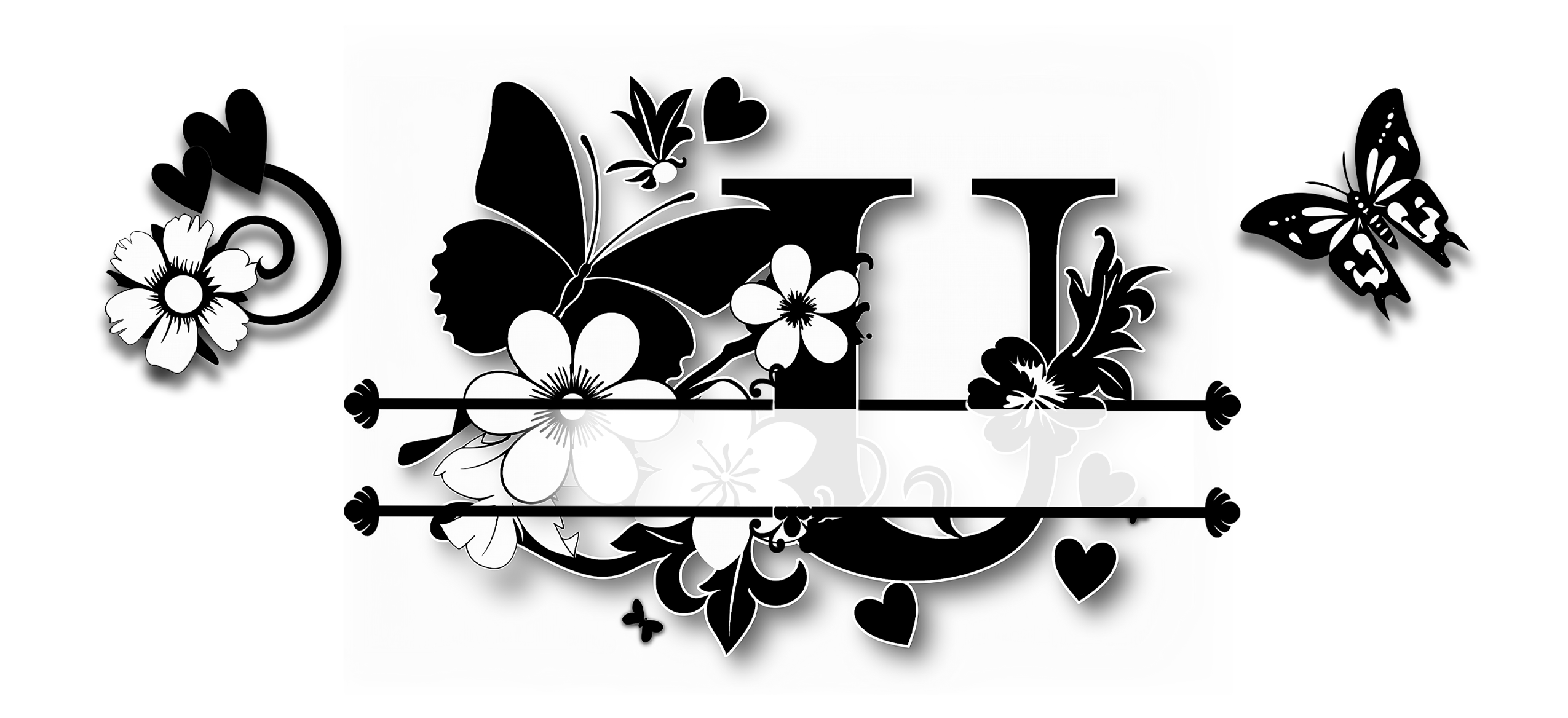 Custom Initial & Name Mug – Butterflies and Flowers Theme ️