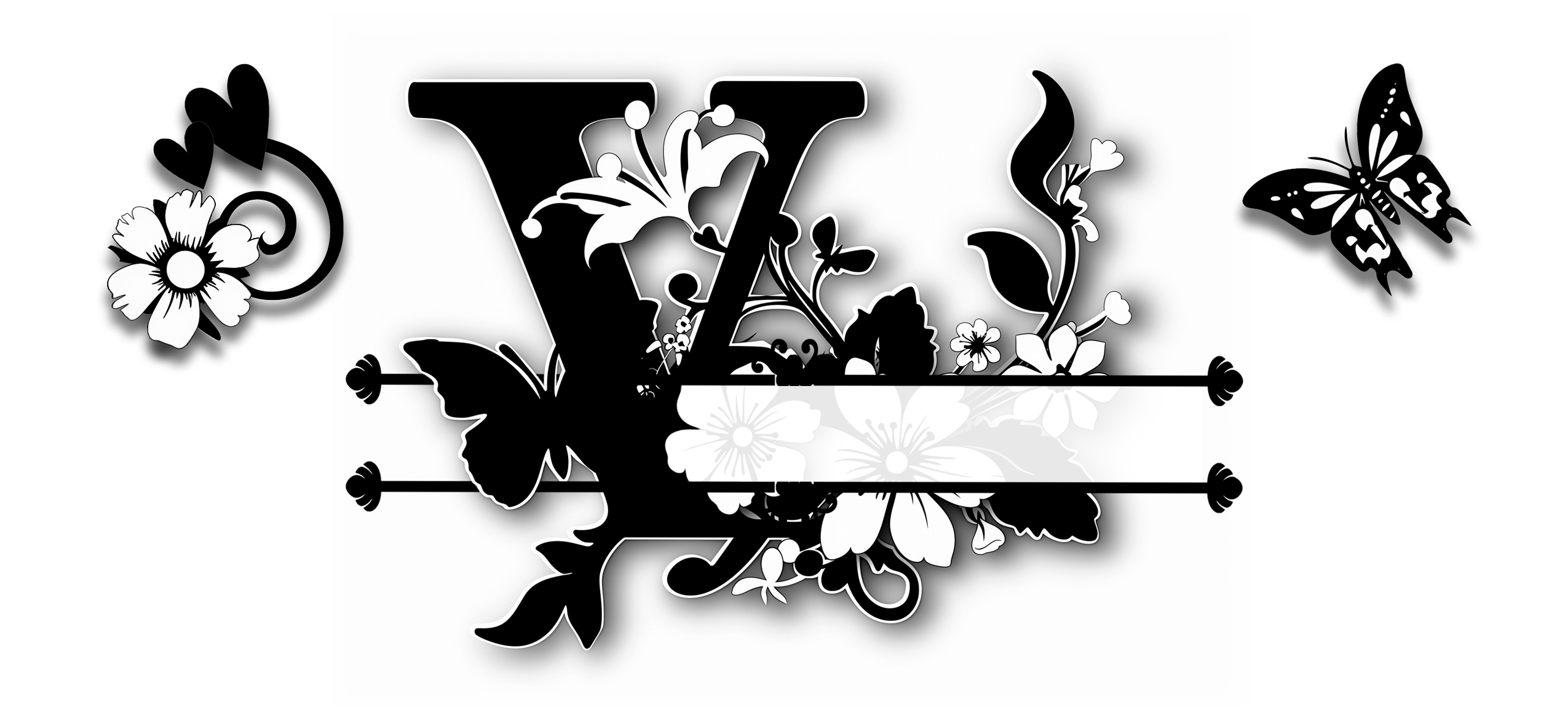 Custom Initial & Name Mug – Butterflies and Flowers Theme ️