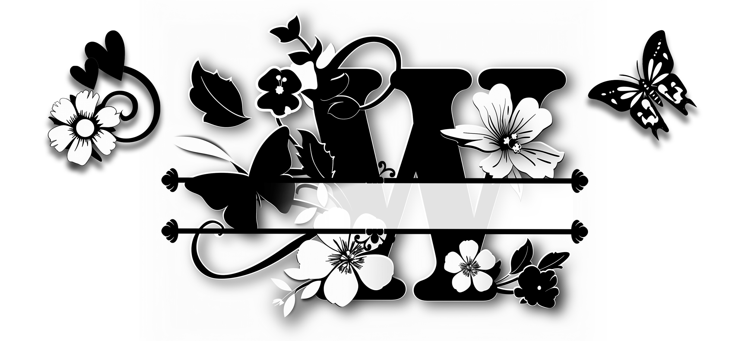 Custom Initial & Name Mug – Butterflies and Flowers Theme ️