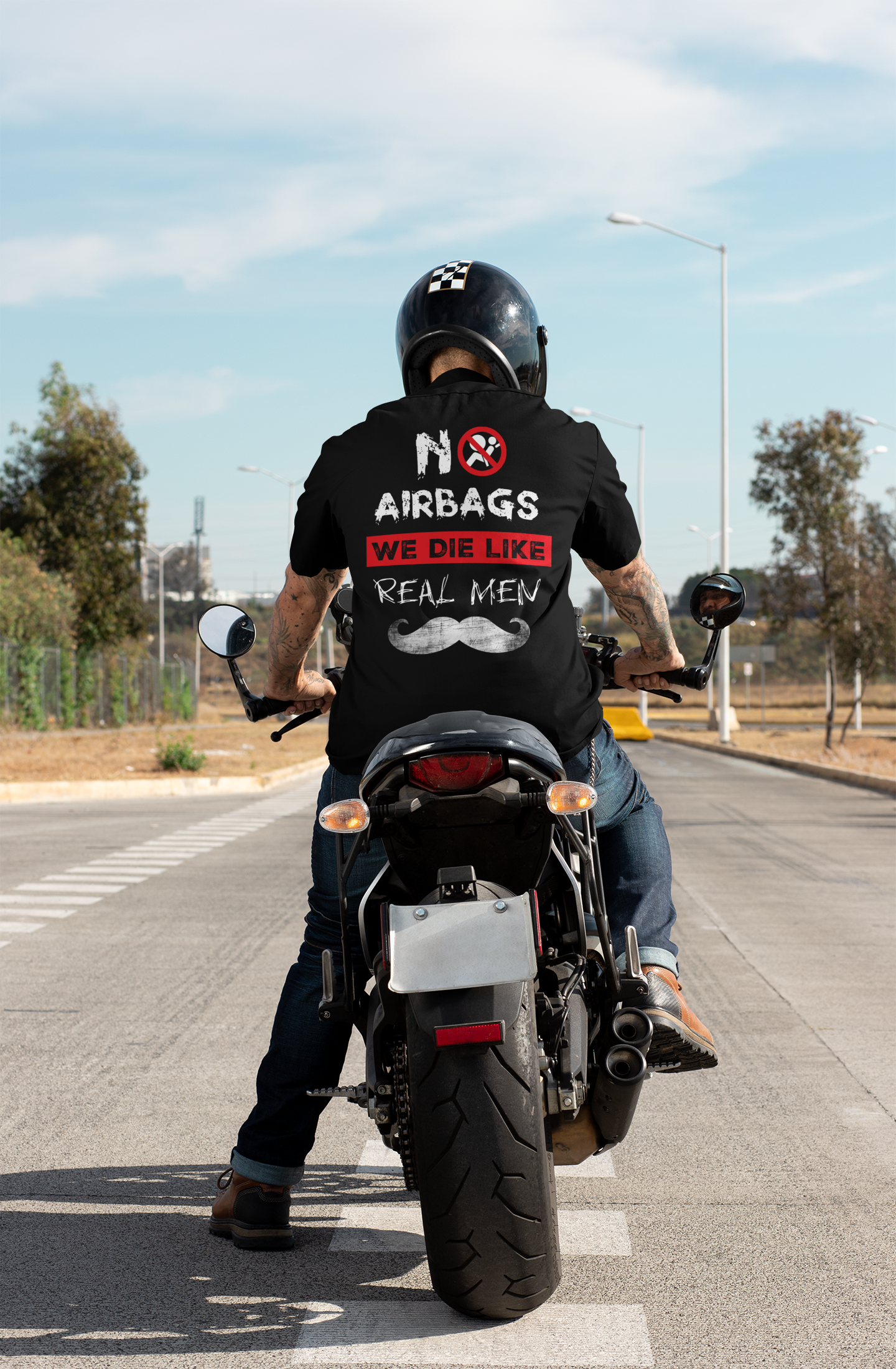 No Airbags - Funny T-Shirt for Bikers